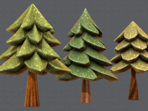 ağa&ccedil;lar &ccedil;izgi film v02 3D Model