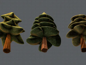 ağa&ccedil;lar &ccedil;izgi film v02 3D Model