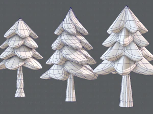 ağa&ccedil;lar &ccedil;izgi film v02 3D Model