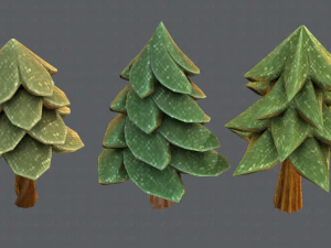 ağa&ccedil;lar &ccedil;izgi film v02 3D Model