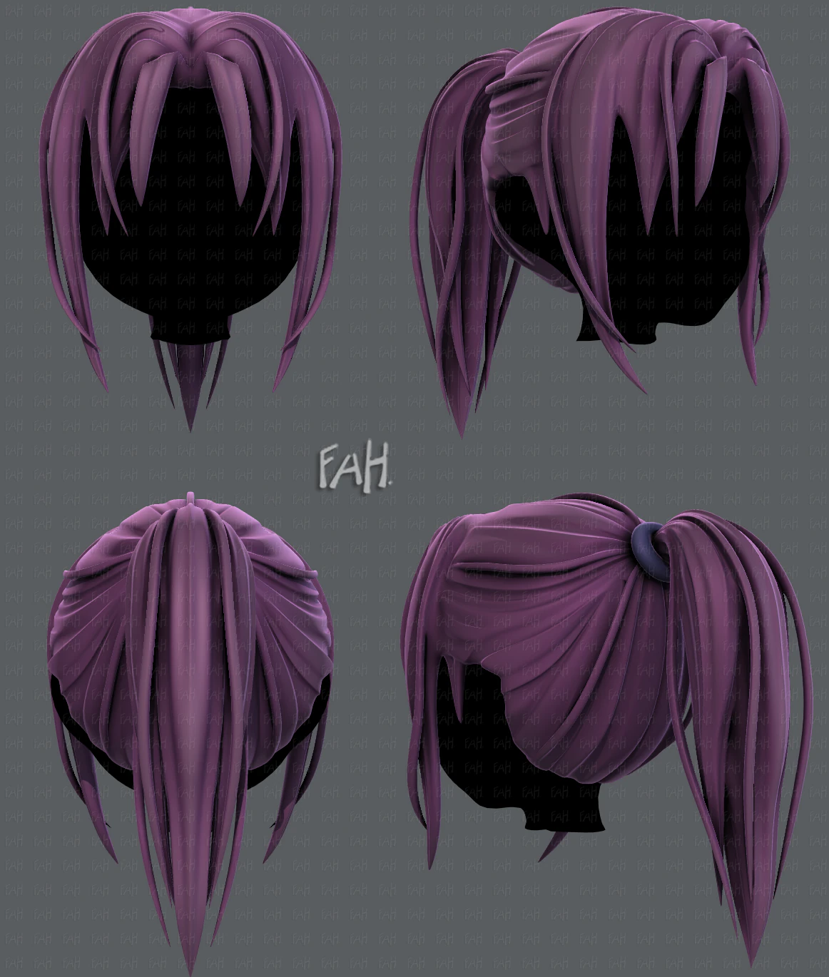 3d hair style for girl v36 3D Model .c4d .max .obj .3ds .fbx .stl .blend 