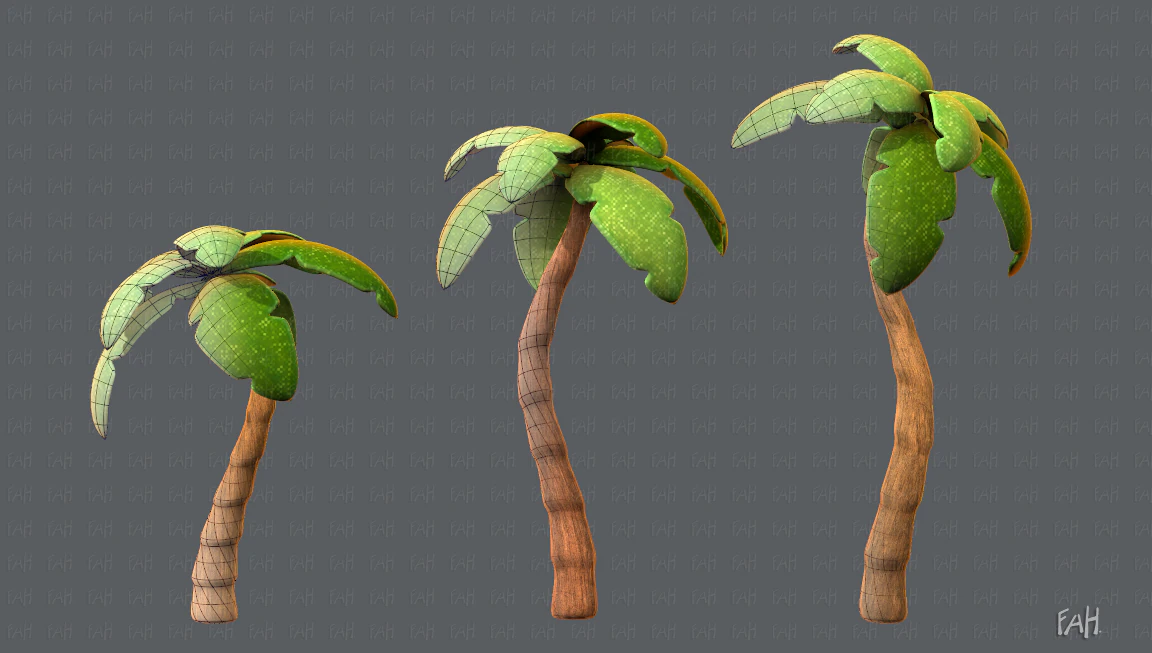trees cartoon v03 3D Model .c4d .max .obj .3ds .fbx .stl .blend