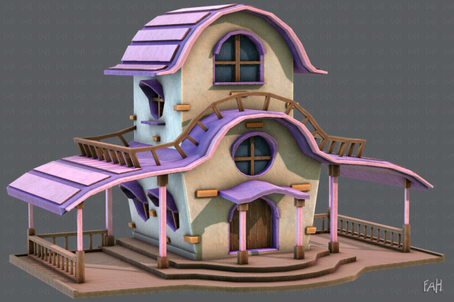 house cartoon v01 3D Model .c4d .max .obj .3ds .fbx .stl .blend