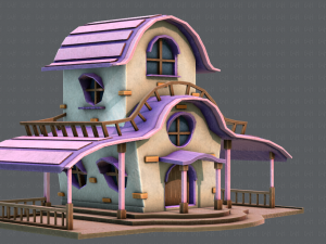 house cartoon v01 3D Model