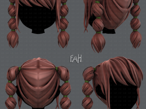 3d hair style for girl v37 3D मॉडल