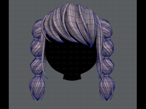 3d hair style for girl v37 3D Model