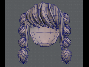 3d hair style for girl v37 3D Model