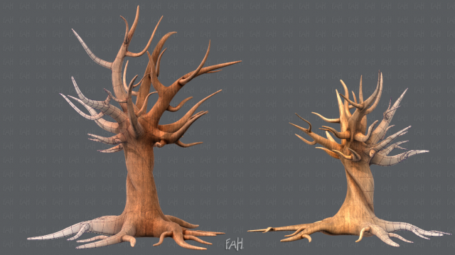 trees cartoon v04 3D Модель .c4d .max .obj .3ds .fbx .stl .blend 
