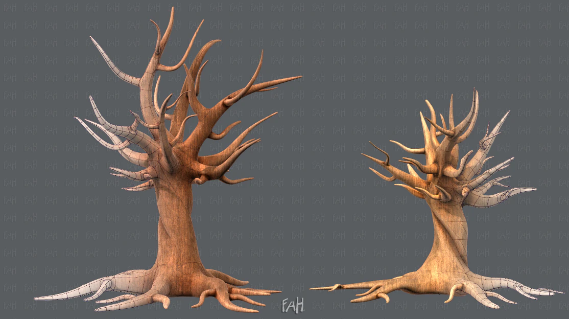 trees cartoon v04 3D Model .c4d .max .obj .3ds .fbx .stl .blend