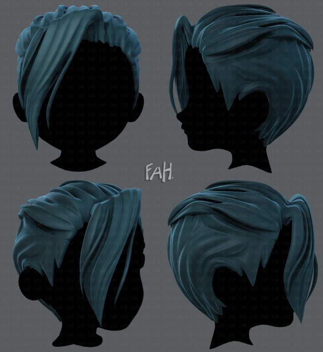 3d hair style for boy v36 3D Модель .c4d .max .obj .3ds .fbx .stl .blend 