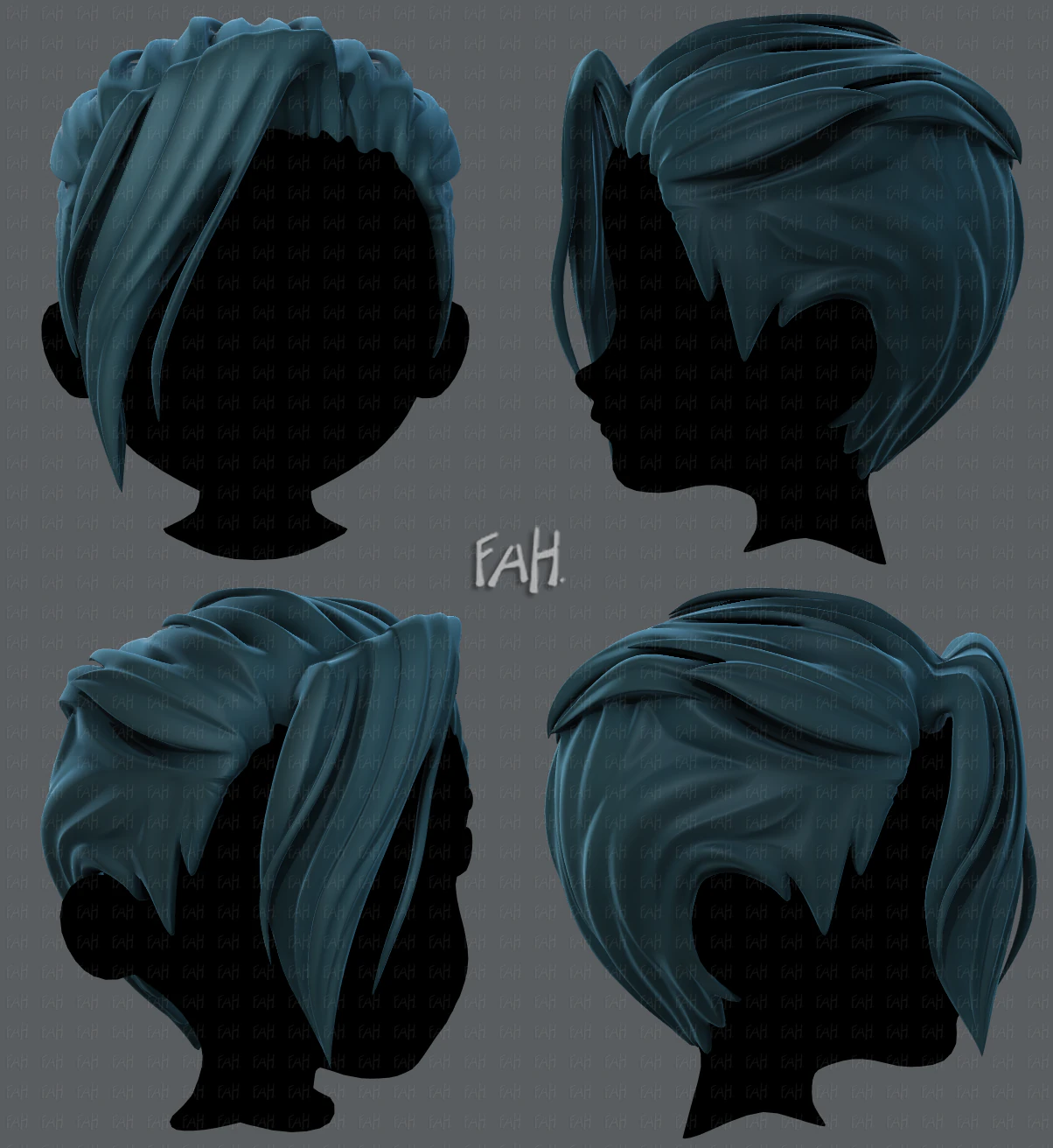 3d hair style for boy v36 3D Model .c4d .max .obj .3ds .fbx .stl .blend 