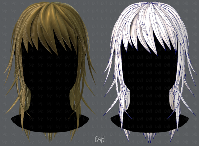 3d hair style for woman typeb v03 Model 3D .c4d .max .obj .3ds .fbx .stl .blend