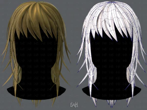 kadın typeb v03 i&ccedil;in 3 boyutlu sa&ccedil; stili 3D Model