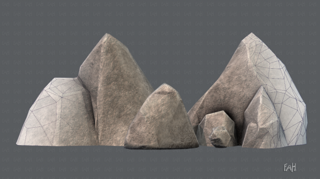 rock v02 3D 模型 .c4d .max .obj .3ds .fbx .stl .blend 