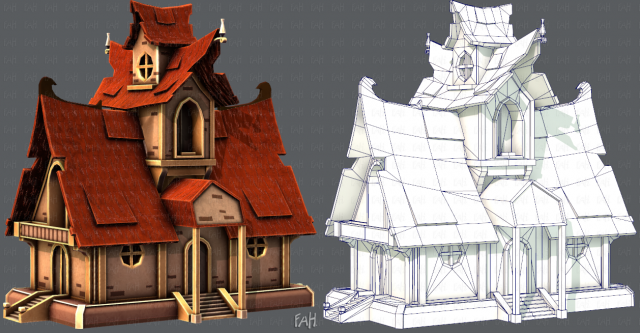house cartoon v02 3D 모델 .c4d .max .obj .3ds .fbx .stl .blend 