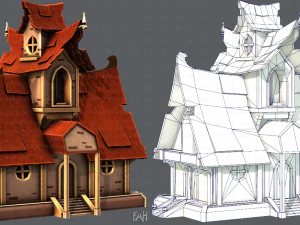 desenho animado de casa v02 Modelo 3D