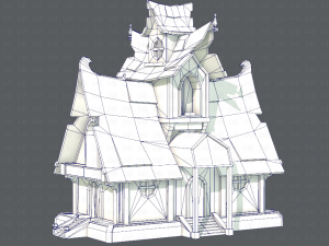 house cartoon v02 3D 모델