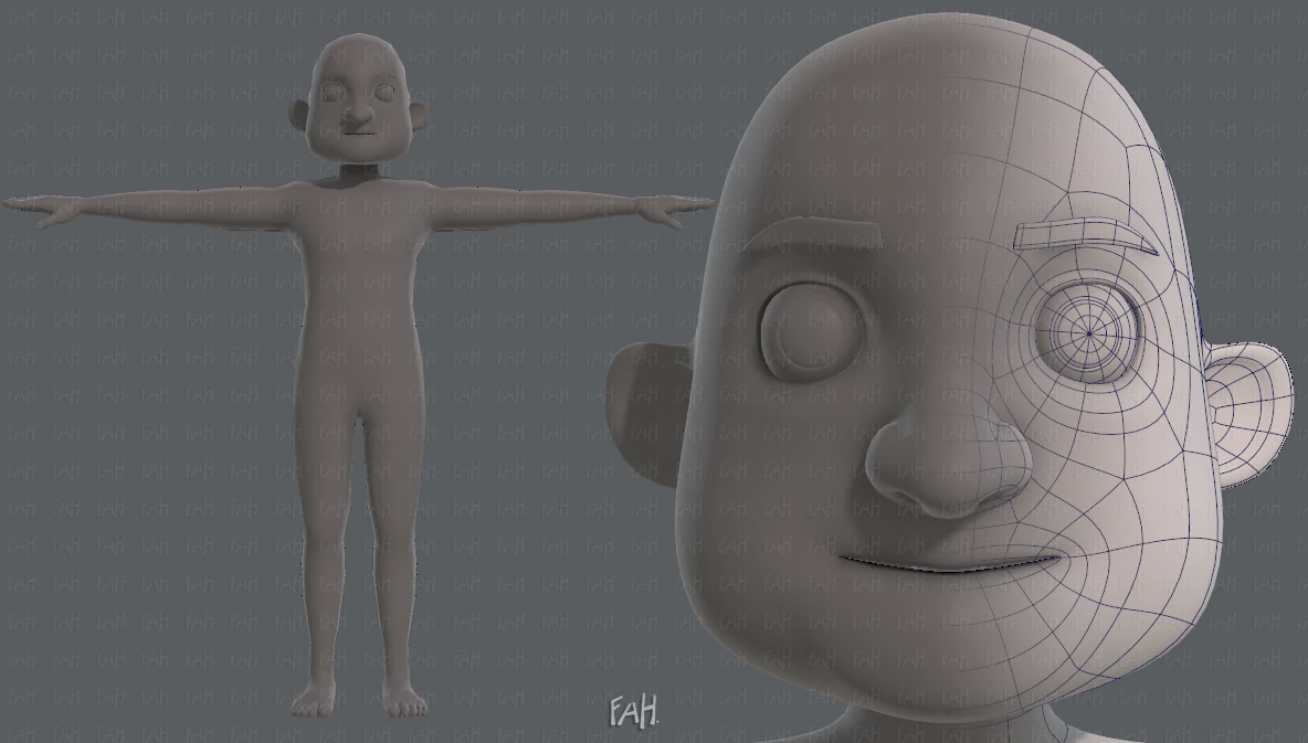 base mesh old man character v04 3D Model .c4d .max .obj .3ds .fbx .stl .blend 