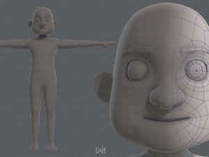 base mesh old man character v04 3D मॉडल