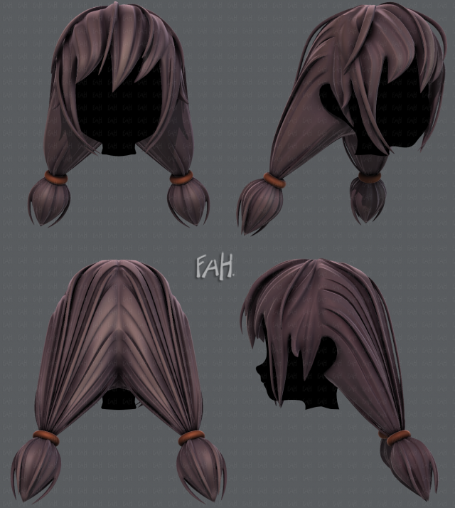 3d hair style for girl v38 3Dモデル .c4d .max .obj .3ds .fbx .stl .blend 