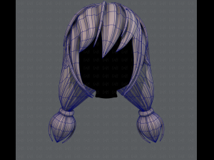3d hair style for girl v38 3Dモデル