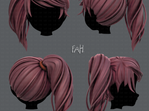 3d hair style for girl v39 3D Model