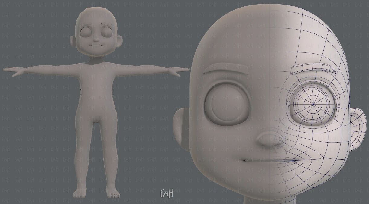 base mesh boy character v08 3D Model .c4d .max .obj .3ds .fbx .stl .blend 
