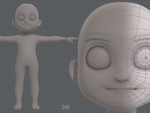 base mesh boy character v08 3D मॉडल