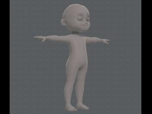 base mesh boy character v08 3D मॉडल