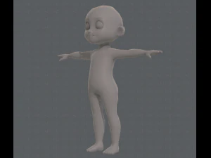 base mesh boy character v08 3D Model