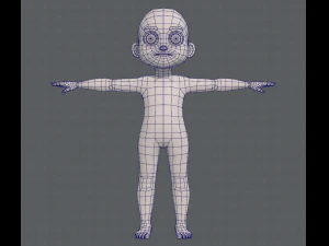 base mesh boy character v08 3D Model