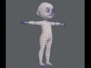 base mesh boy character v08 3D Model