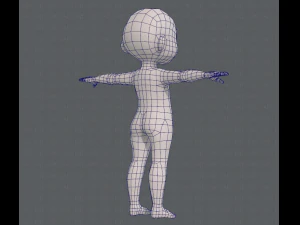 base mesh boy character v08 3D Model