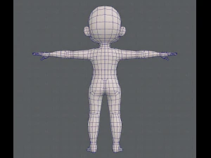 base mesh boy character v08 3D Model