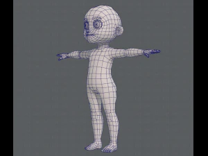 base mesh boy character v08 3D Model