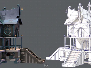 desenho animado da casa v03 Modelo 3D
