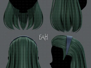 女の子 v40 の 3d ヘア スタイル 3Dモデル