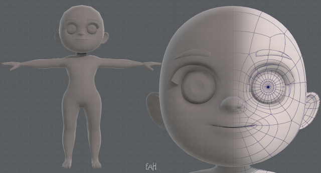 base mesh girl characterv05 3D Model .c4d .max .obj .3ds .fbx .stl .blend 