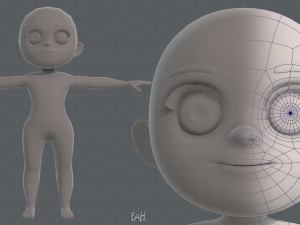 base mesh girl characterv05 3D Model