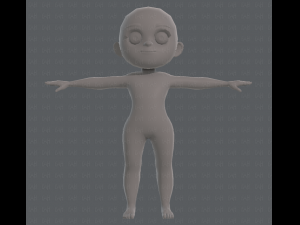 base mesh girl characterv05 3D Model