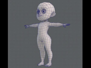 base mesh girl characterv05 3D Model