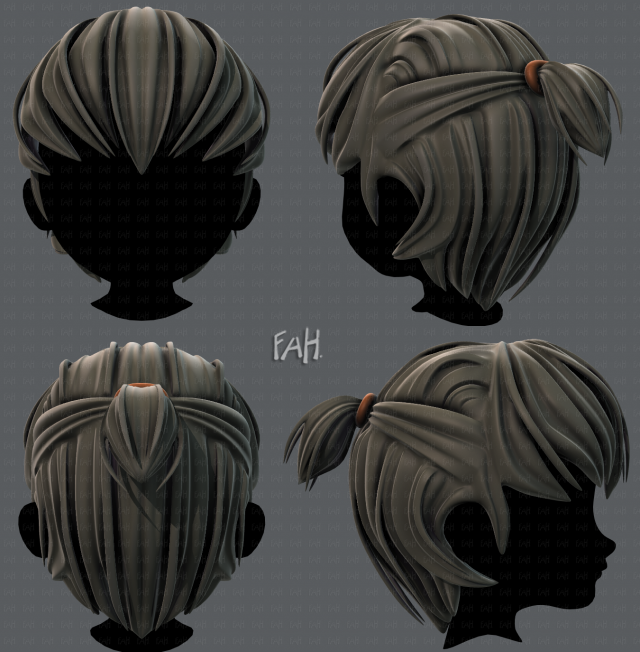 3d hair style for boy v38 3Dモデル .c4d .max .obj .3ds .fbx .stl .blend 