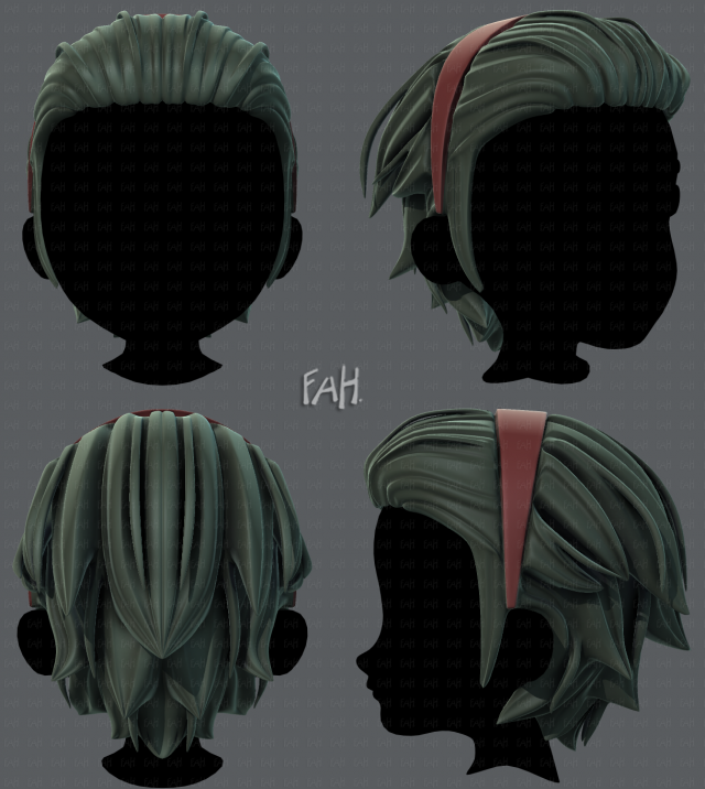 3d hair style for boy v39 3D Model .c4d .max .obj .3ds .fbx .stl .blend 