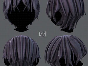 Estilo de cabelo 3D para menino v40 Modelo 3D