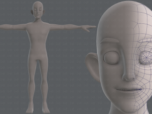 base mesh man character v11 Model 3D