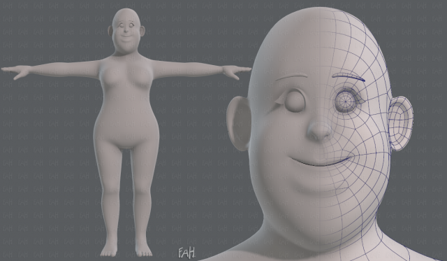 base mesh woman 12 3D 模型 .c4d .max .obj .3ds .fbx .stl .blend 