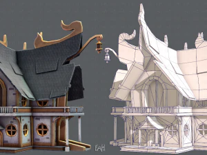 desenho animado de casa v04 Modelo 3D