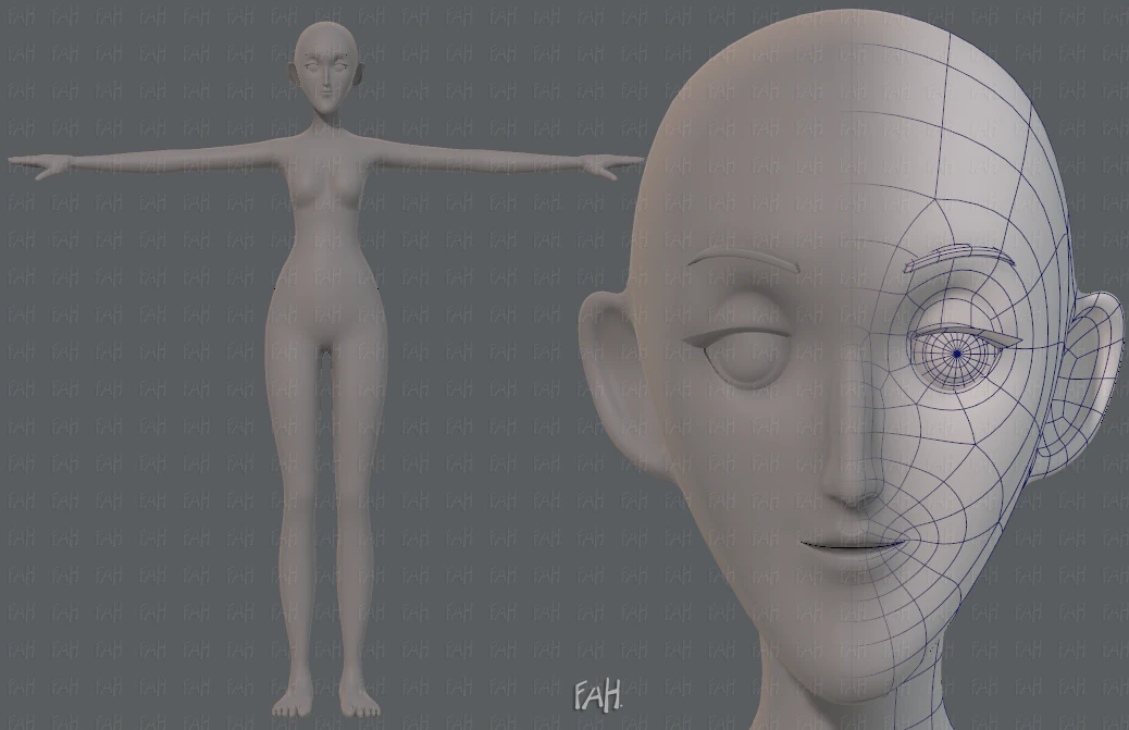 base mesh woman 13 3D Model .c4d .max .obj .3ds .fbx .stl .blend 