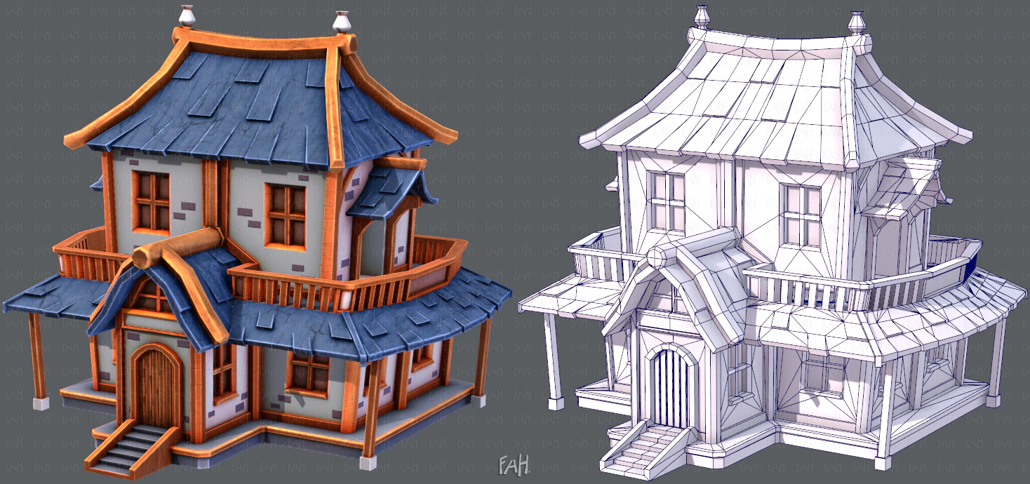 house cartoon v05 3D Model .c4d .max .obj .3ds .fbx .stl .blend