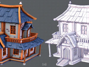 desenho animado de casa v05 Modelo 3D